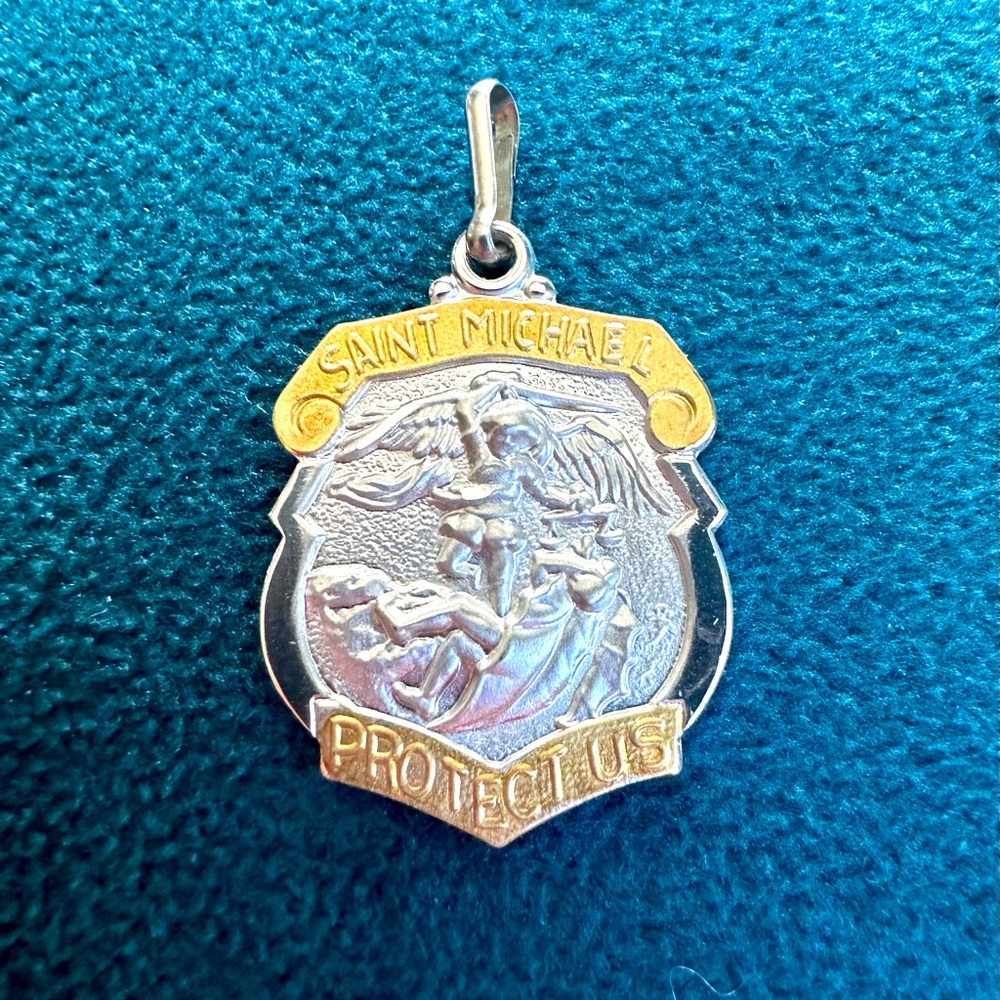 Alex and Ani St. Michael 14k gold plated and sterling silver .925 pendent